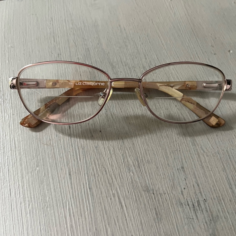 Liz Claiborne Rose and Beige Eyeglasses